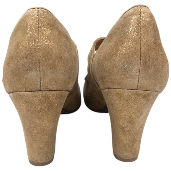 Sofft Miranda Mary Jane Pumps Heels Gold Suede Women's Size 8 - Picture 4 of 6